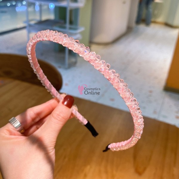 Bentita / coronita pentru par cu cristale BP011CC - Roz